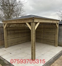 Wooden Gazebo 3m Slat Wall