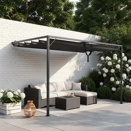 Lean wall metal pergola - metal,