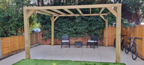 Rustic grade box pergola - b,