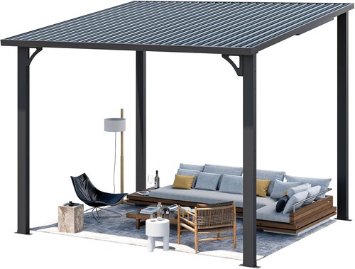 Aluminium lean gazebo - aluminium,